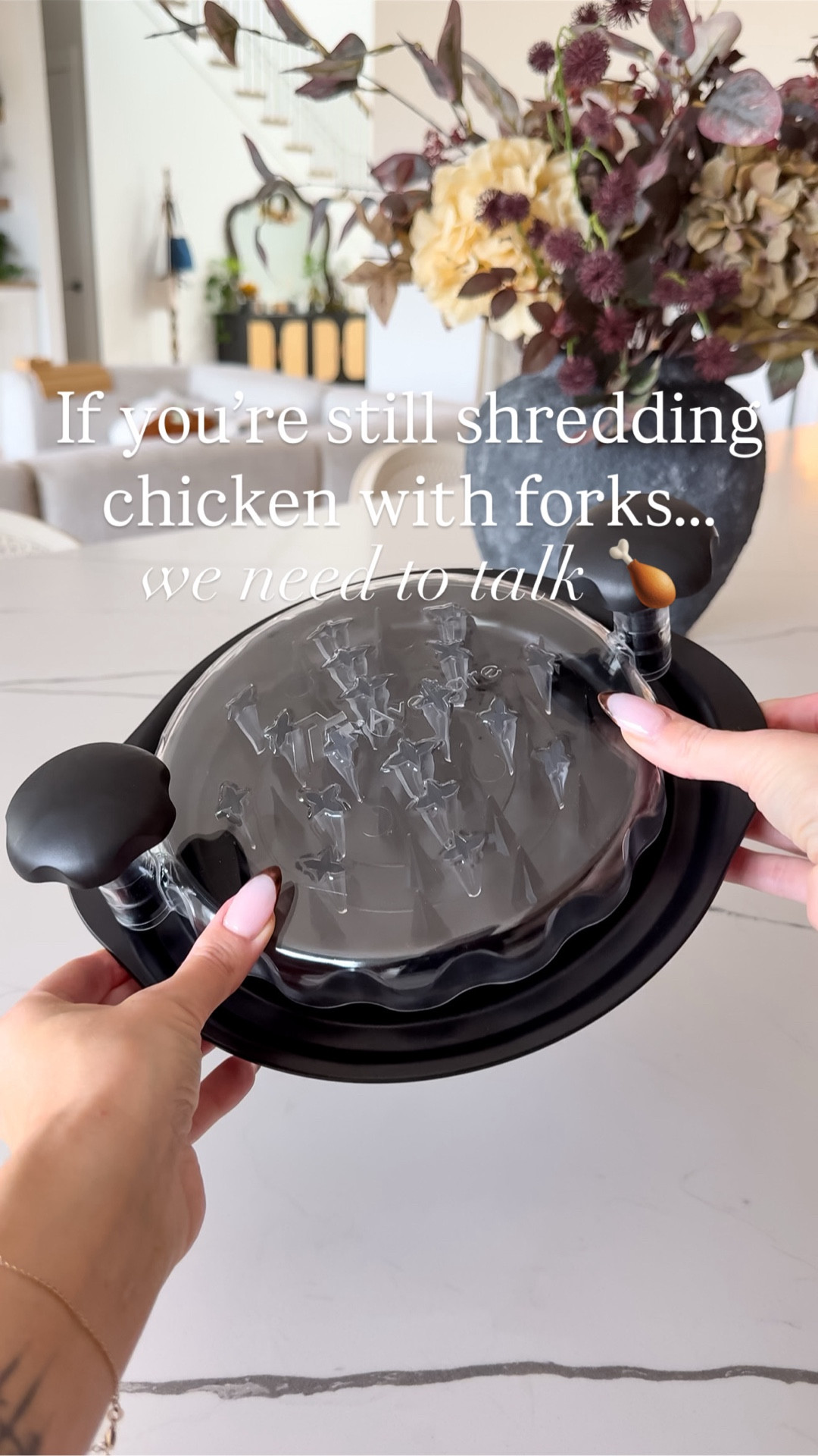 This meat shedder from Amazon shreds chicken in seconds... no forks, no mess, no arm workout required!! Just drop it in, twist, and boom... perfectly shredded chicken, pork and beef! Perfect for tacos, salads, meal prep, or those "what's for dinner?" panic moments! Once you use this, there's no going back! 🍗🍴

#amazonhome #thesistershoppers #asmr #cookinghack #dinnerhack

#LTKfoodie #LTKHome