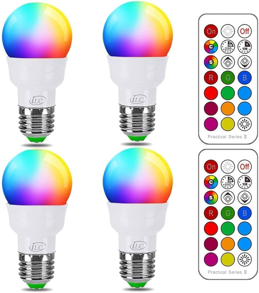 ILC RGB LED Color Changing Light Bulb, 40W Equivalent, 450LM, 2700K Warm White 5W E26 Screw Base ... | Amazon (US)