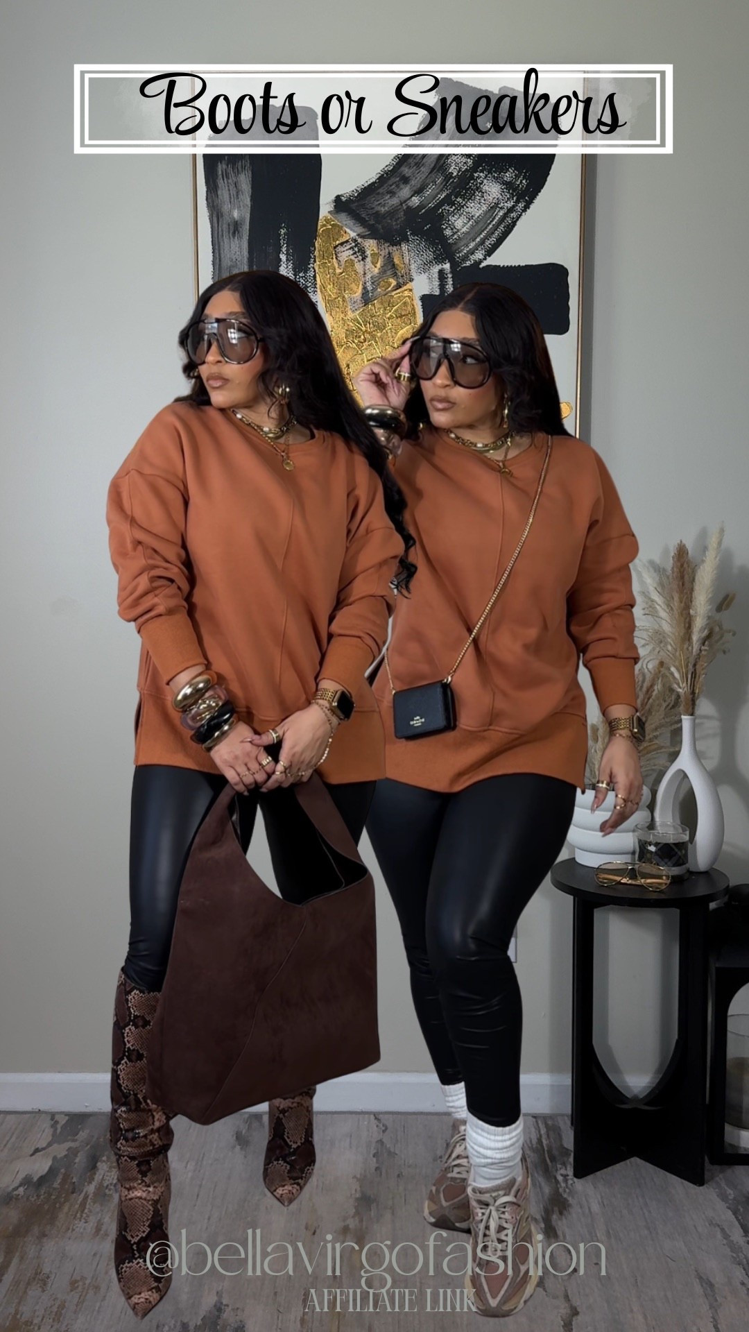 Boots or sneakers? Which is more your vibe? This crewneck and leather leggings combo is perfect for those chill , casual days while still looking polished. You can pair with your fav shoes and accessories and you’re ready to go! *These boots are running low in stock. I’ve tagged them and similar as well. 
Sweater: Small
Leggings: Medium

#LTKgrwm #LTKSeasonal #LTKootd