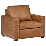 Amazon Brand – Rivet Andrews Contemporary Top-Grain Leather Chair, 40"W, Cognac | Amazon (US)