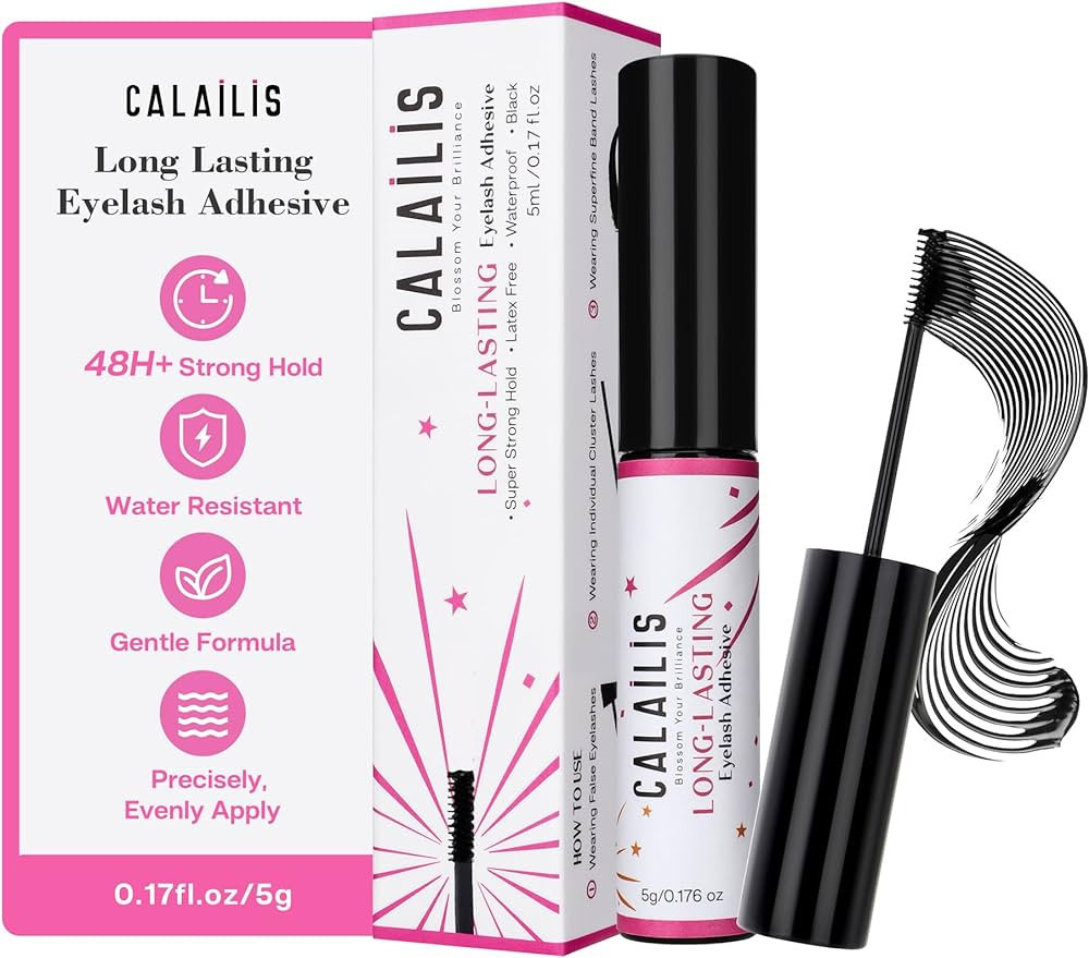 CALAILIS Lash Glue, Cluster Lash Glue for DIY Lash Extensions Super Strong Hold 48 Hours Long Las... | Amazon (US)