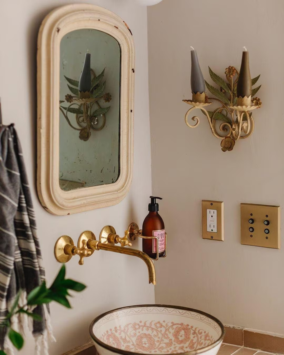 Unlacquered Brass Vintage Wall mounted bathroom faucet,Embrace the Charm of Vintage Style Faucet | Etsy (US)