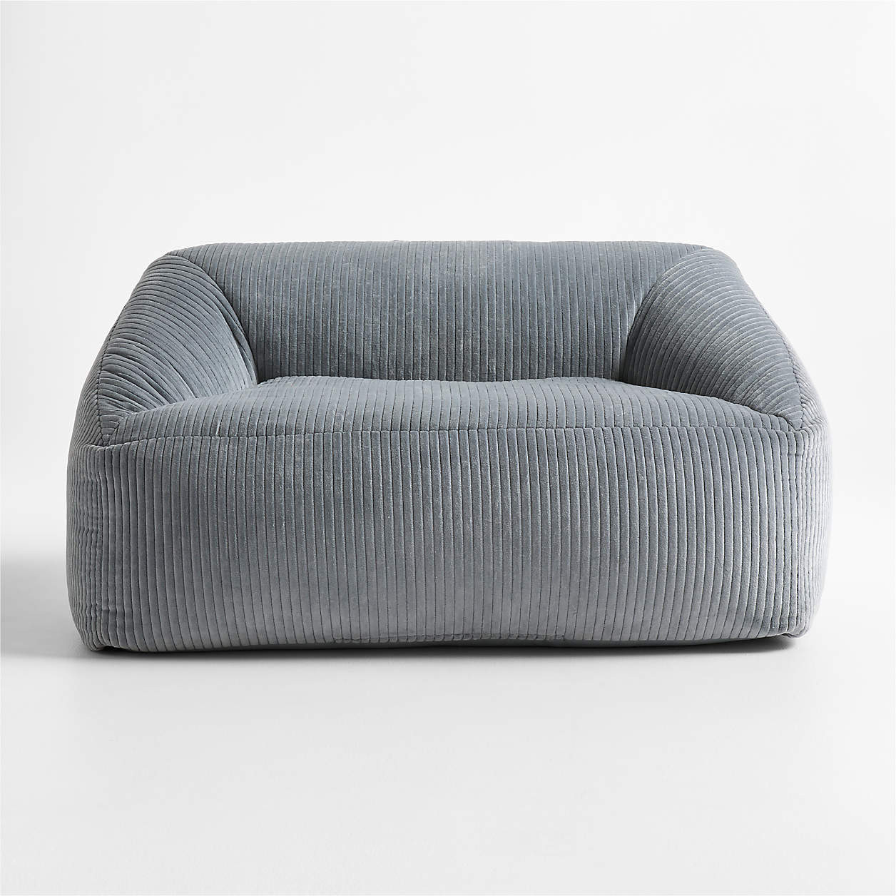 Smoke Blue Organic Cotton Velvet Corduroy Kids Double Lounge Chair + Reviews | Crate & Kids | Crate & Barrel