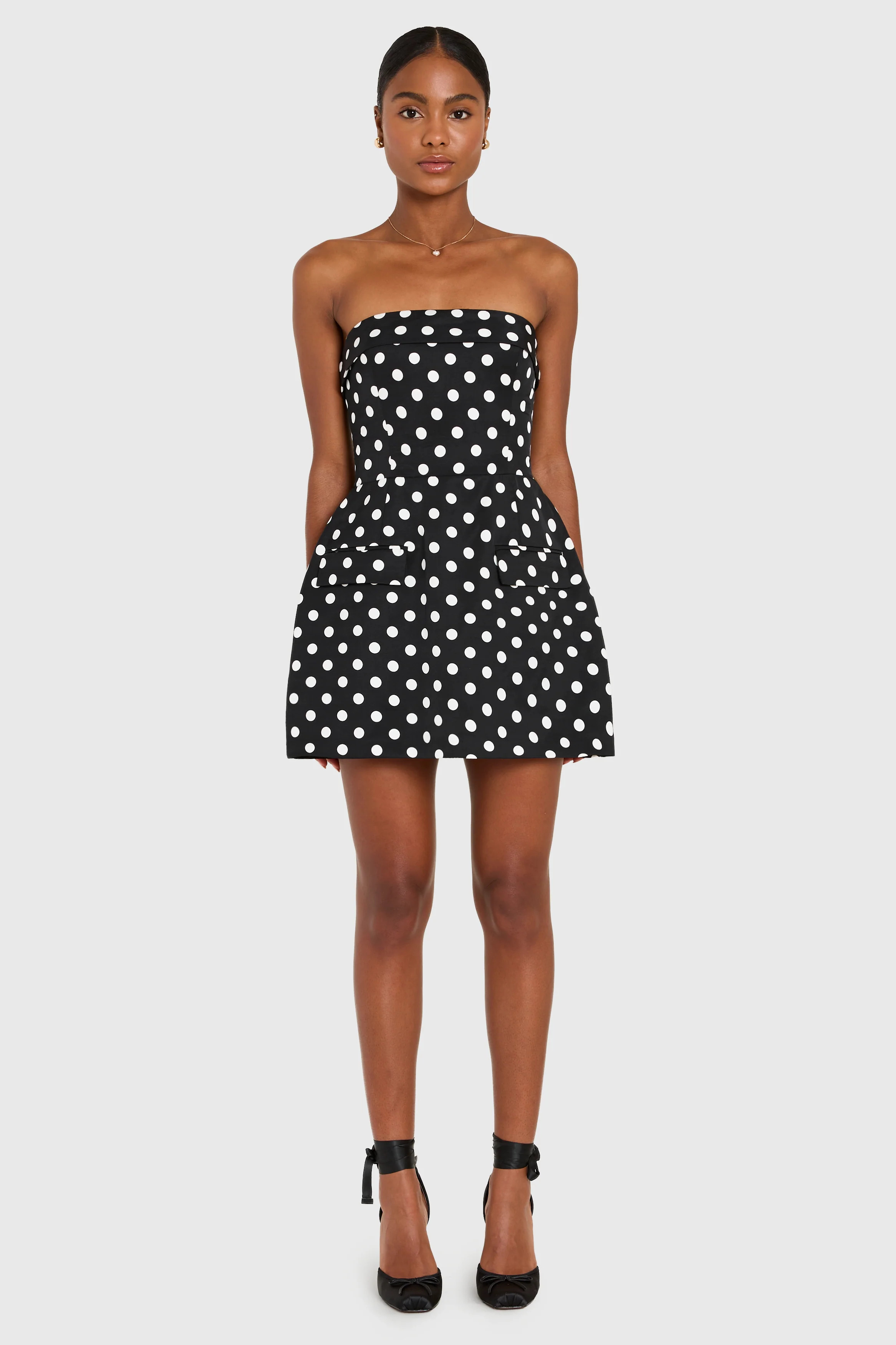 Lucienne Skort Romper in Polka Dot | Amanda Uprichard