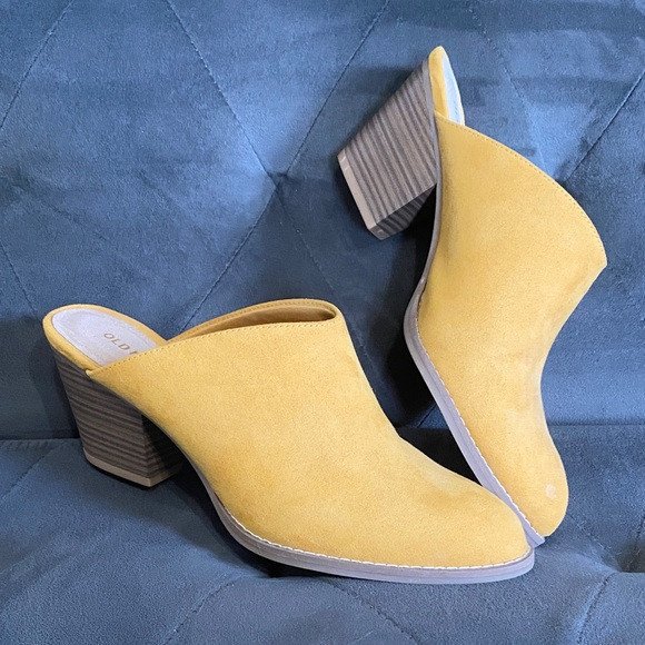 Old Navy Mustard Yellow Block Heel Mules | Poshmark