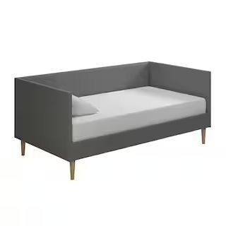 DHP Felicia Gray Linen Upholstered Mid Century Twin Daybed DE87619 - The Home Depot | The Home Depot