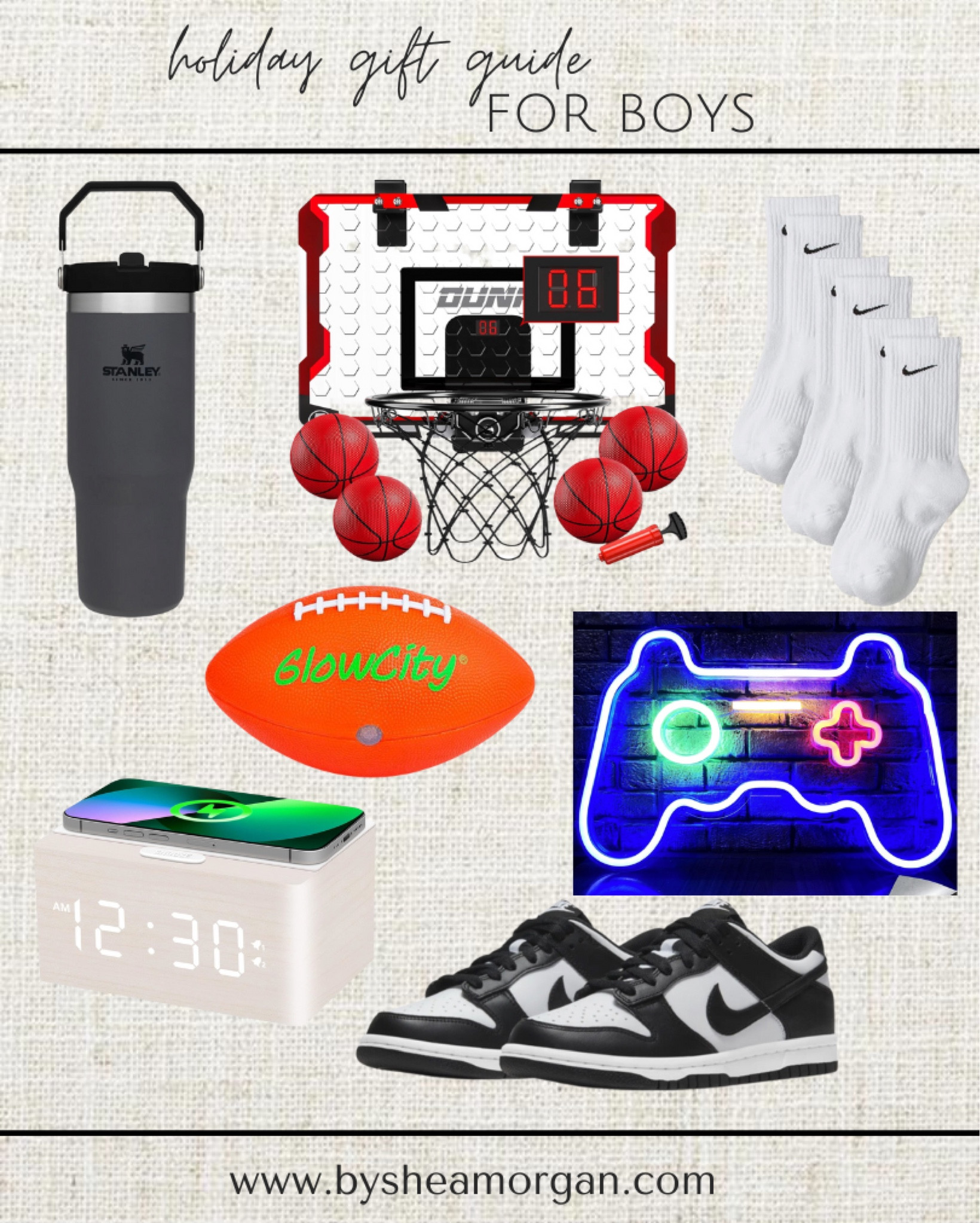 Gift guides for boys. Teen boy gift guide. Tween gift guide. Neon light for boys room