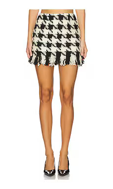 Yuhan Wang Houndstooth Mini Skirt in Black & White from Revolve.com | Revolve Clothing (Global)