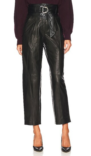 Idrani Leather Pant in Black | Revolve Clothing (Global)