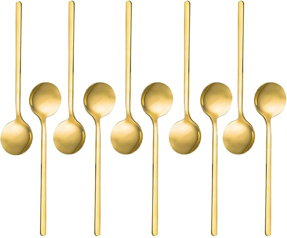 12 Pack Espresso Spoons, 5.3 Inch Mini Coffee Spoons, Gold Plated Stainless Steel Teaspoons for D... | Amazon (US)