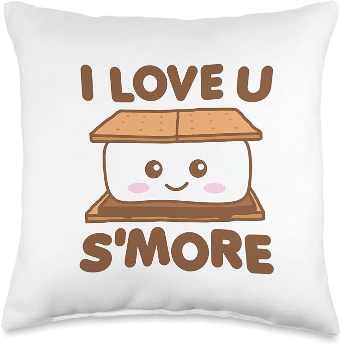 Cute Kawaii S'more Tees I Love You Smore Funny Camping S'More Pun Dark Throw Pillow, 16x16, Multi... | Amazon (US)