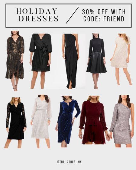 Holiday dresses on sale for 30% at Macys using code: FRIEND 

#LTKcurves #LTKstyletip #LTKHoliday