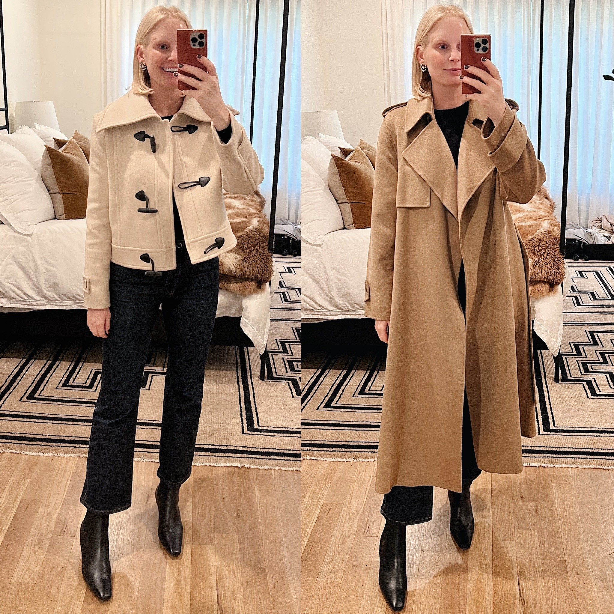 Love these two new pieces I just got in the mail! Wearing a medium in the jacket and the coat. Jeans run small - I’m wearing the 30 here! Boots are true to size but sort of narrow. 

#LTKshoecrush #LTKstyletip