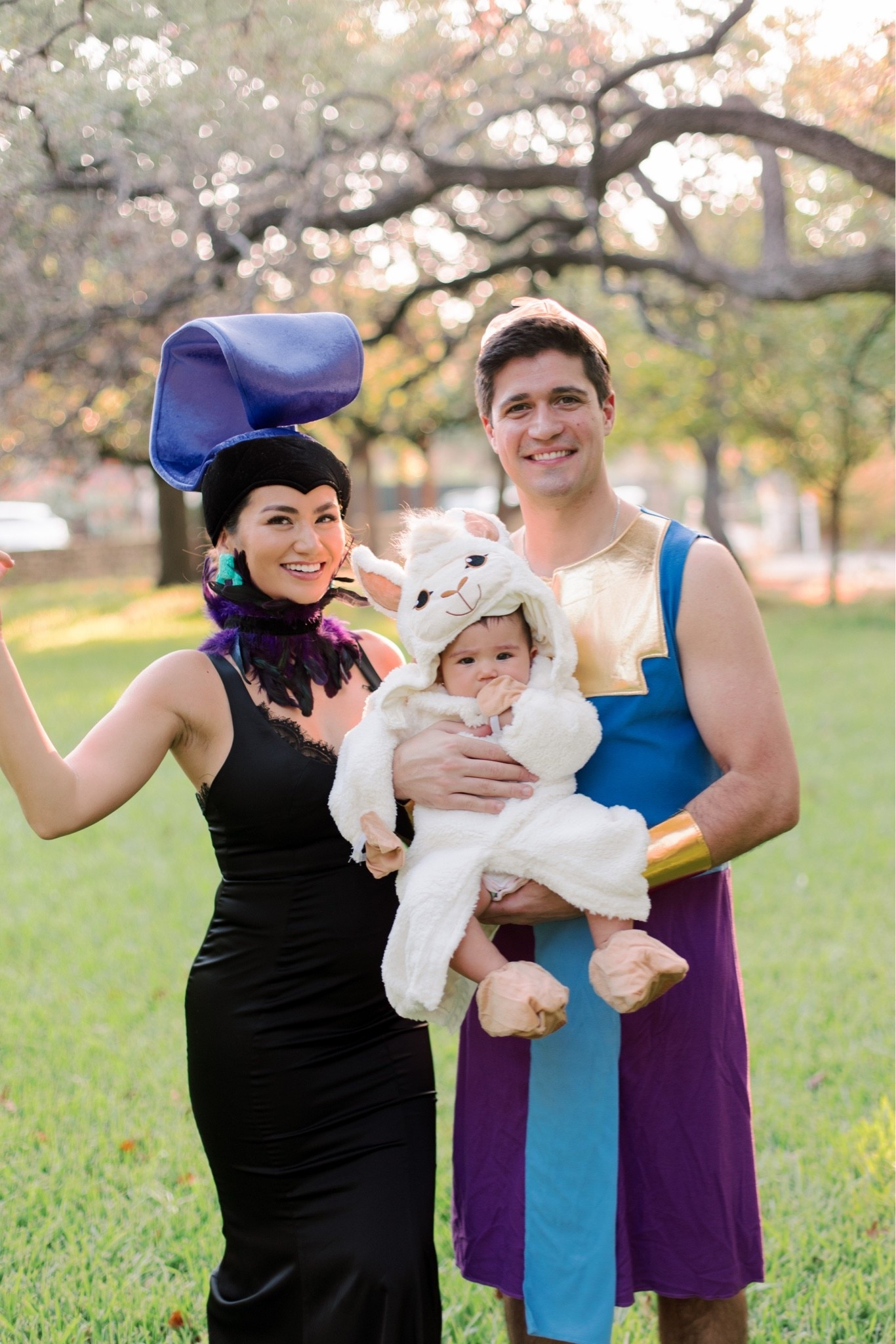 Emperor Cuzco is a LLAMA?! 😂 Such a cute family costume idea to do this Disney movie Emperor’s New Groove - costume with your kids or baby! I will link my Izma, Kronk, and llama costumes below!