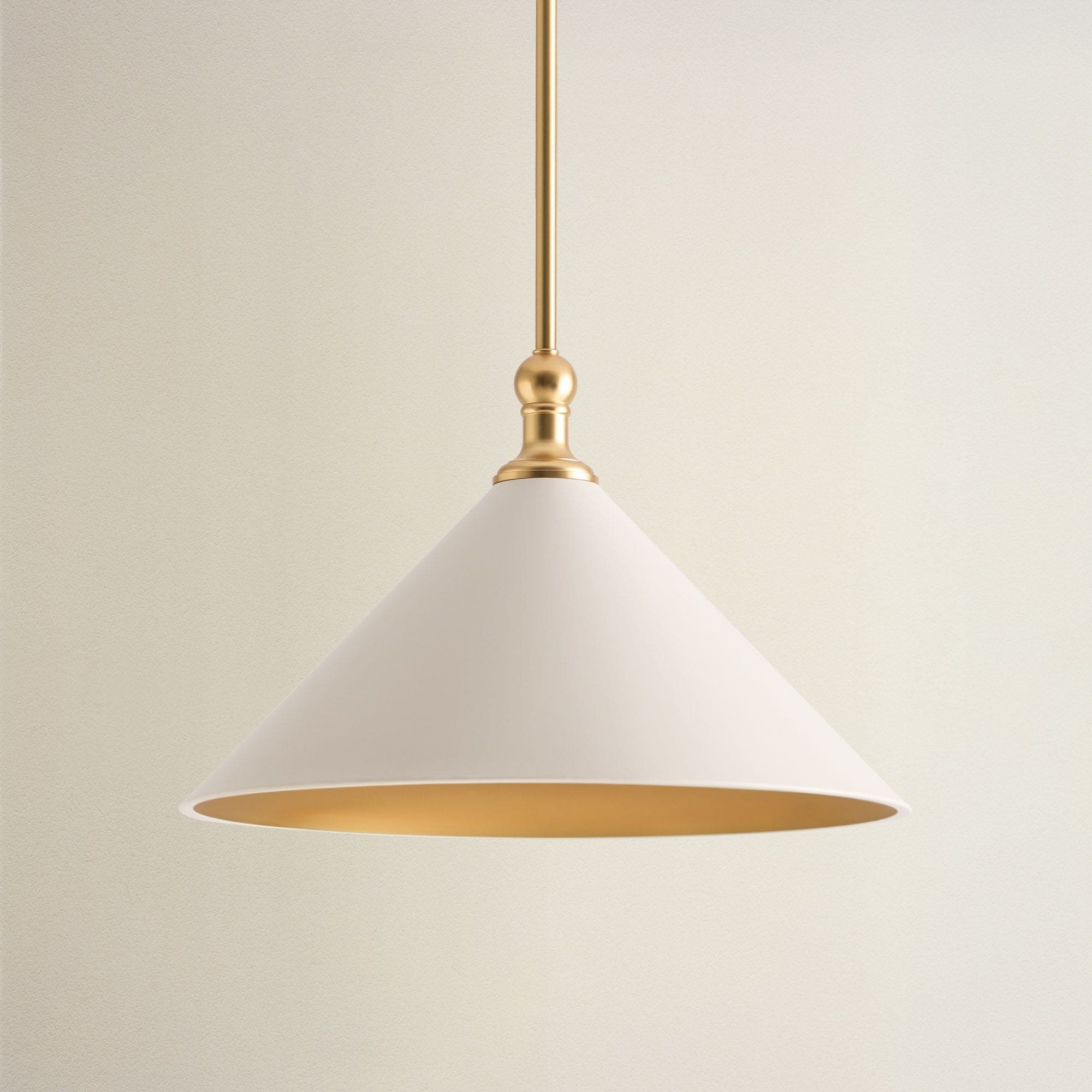 Giza Modern Pendant Light - Metal & Gold, White Cone Light Fixture For Mid-Century, Modern, Conte... | Overstock