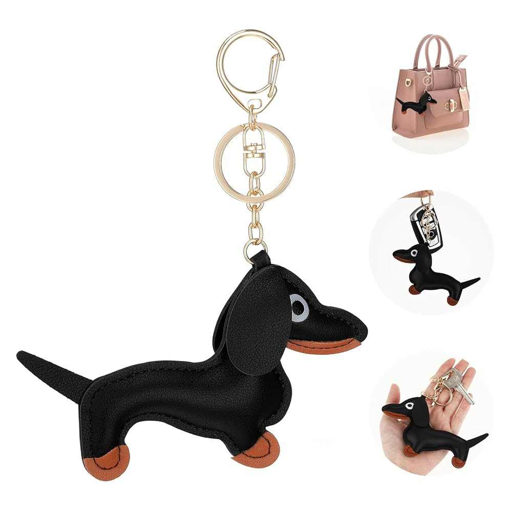 Giantree Leather Dachshund Keychain, Dachshund Keychain Bag Pendant Key Chain Cute Puppy Dog Char... | Amazon (US)