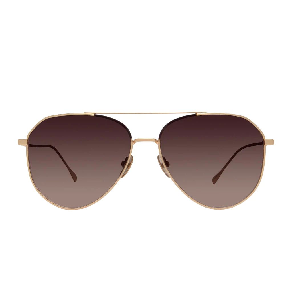 COLOR: brushed gold   coffee gradient sunglasses | DIFF Eyewear