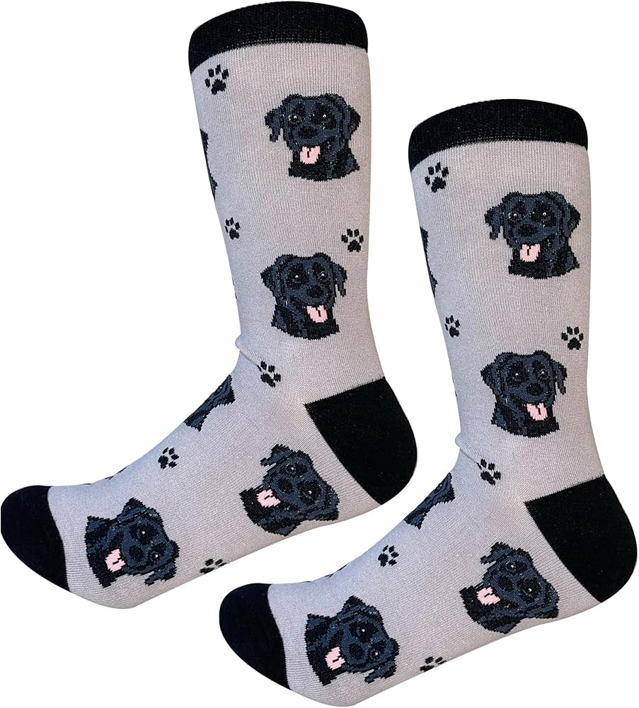 Black Labrador Retriever Dog Breed Socks Unisex Sock Daddy by E&S Pets | Amazon (US)