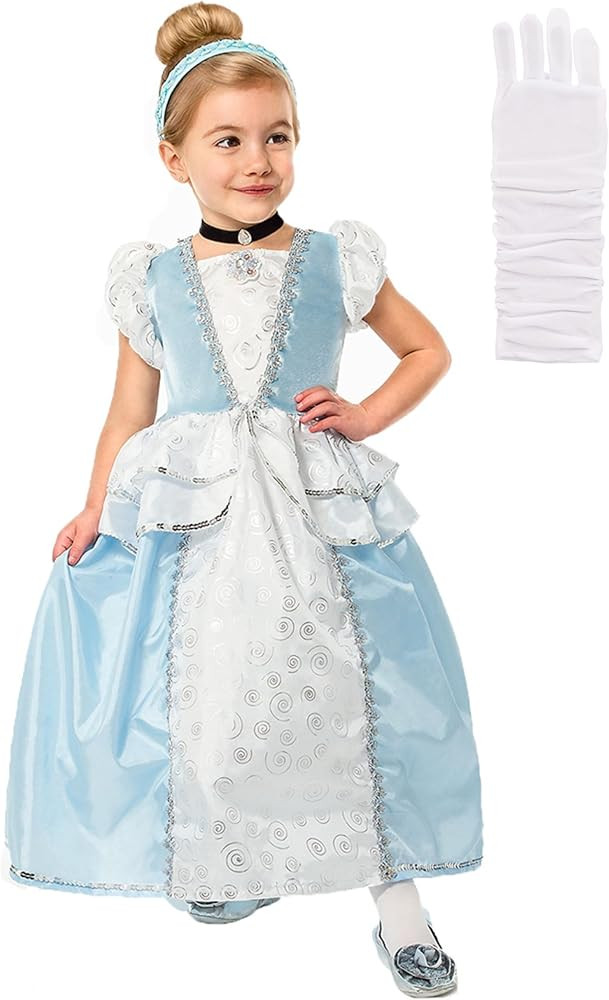 Cinderella Princess Dress Costume with Headband, Necklace, and White Glove Accessories Medium Age... | Amazon (US)