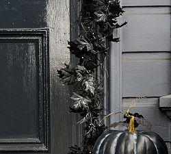 Faux Lit Black Maple Leaf Garland | Pottery Barn (US)