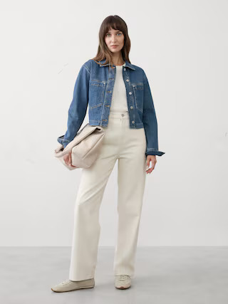 Denim Cropped Jacket | Banana Republic Factory