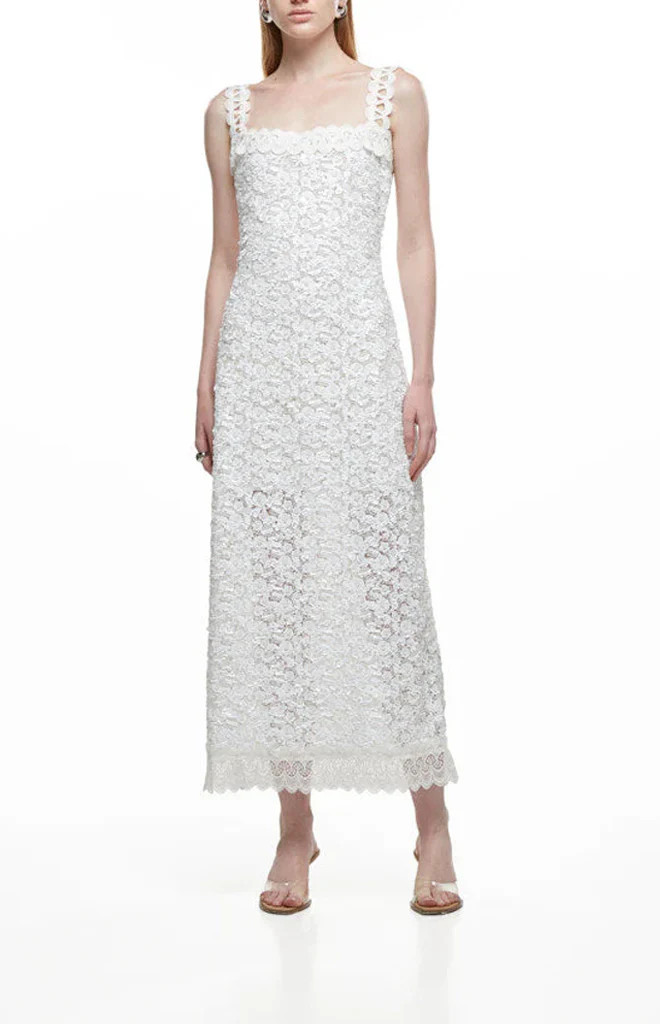 Centella Maxi Dress in White | Over The Moon