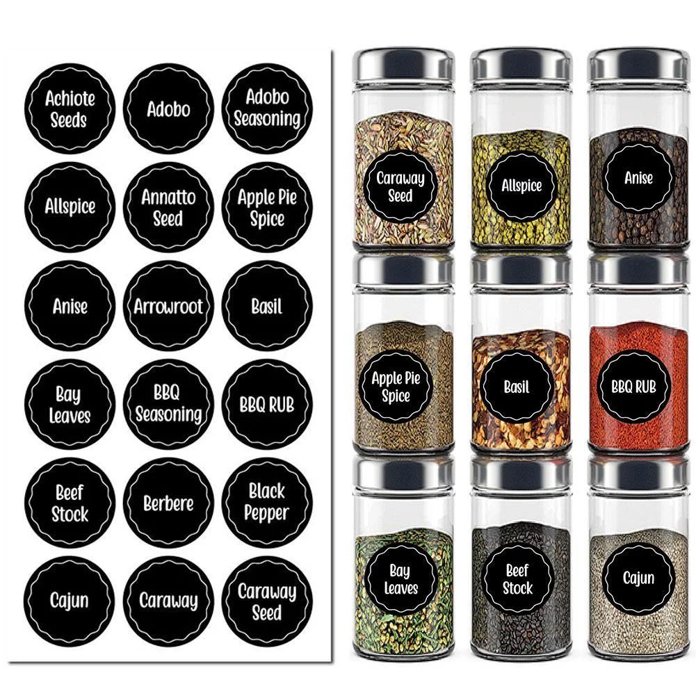 Kitchen Round Spice Labels - 144 stickers Chalkboard Spice Labels Sticker Reusable Spice Jar Labe... | Walmart (US)