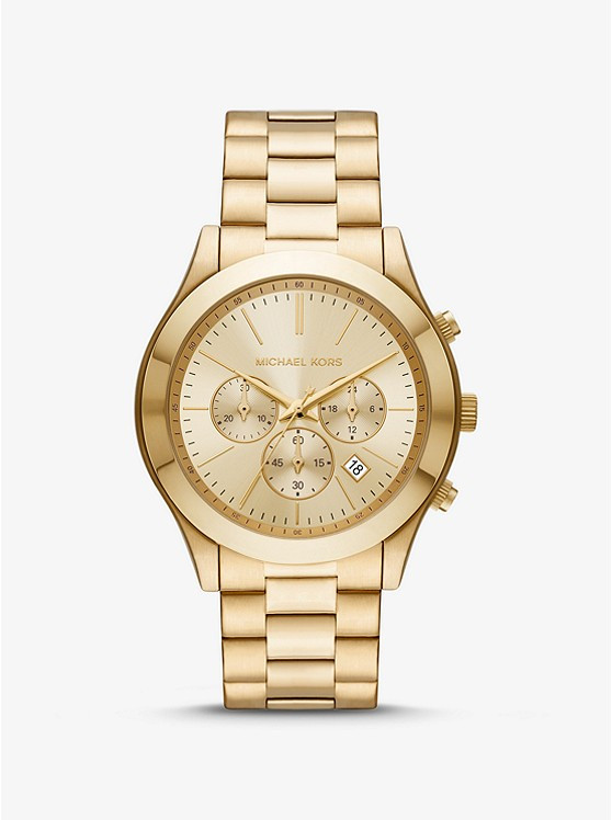 Oversized Slim Runway Gold-Tone Watch | Michael Kors (UK)