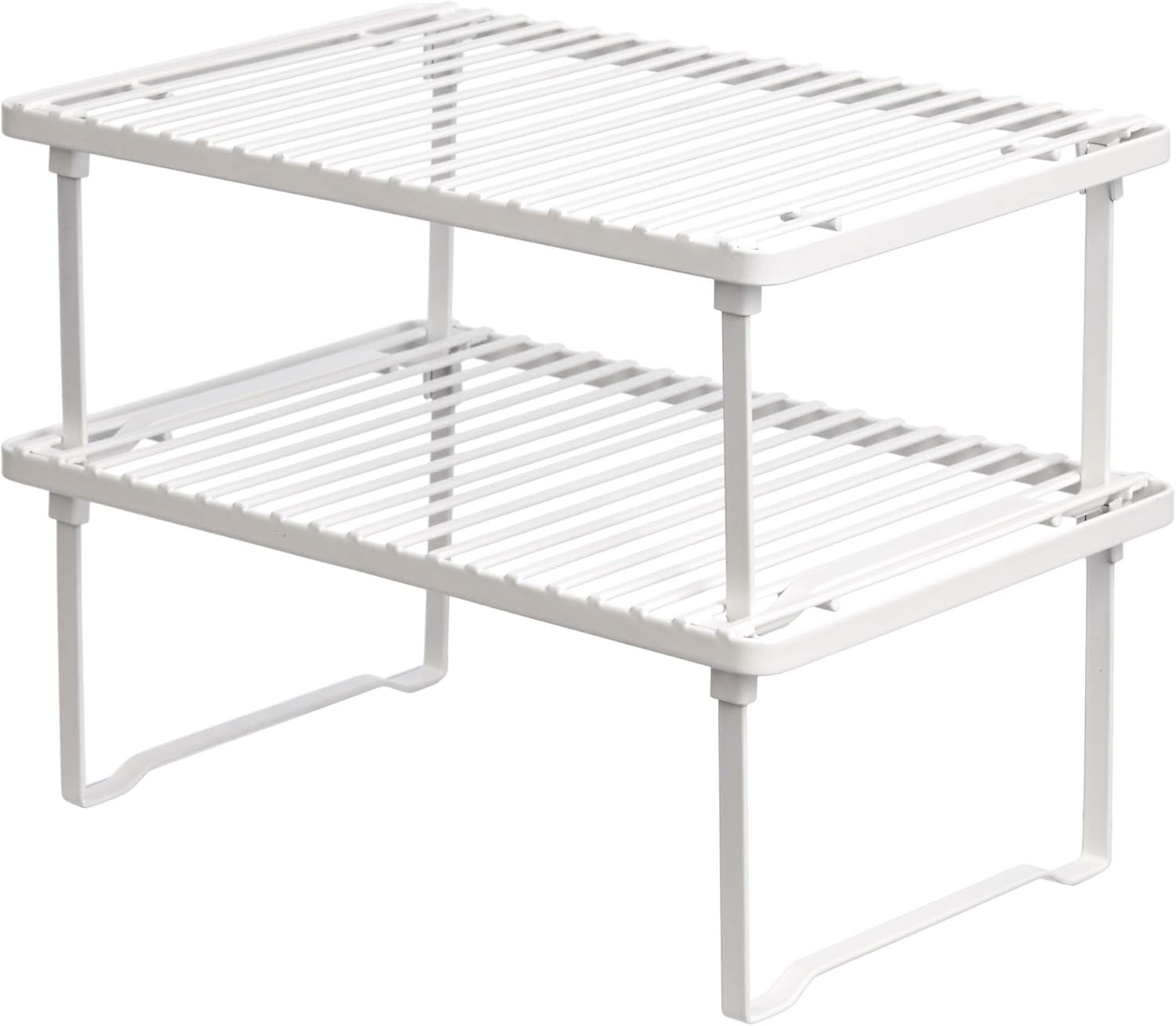 Amazon Basics Stackable Metal Kitchen Storage Shelves, Set of 2 - White | Amazon (US)
