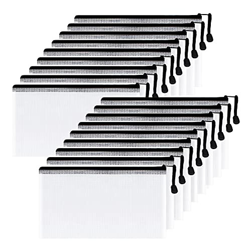 SUNEE Plastic Pencil Pouch 4x9 in (Black, 18 Packs), Small Storage Bags, Plastic Zip File Bags, for  | Amazon (US)