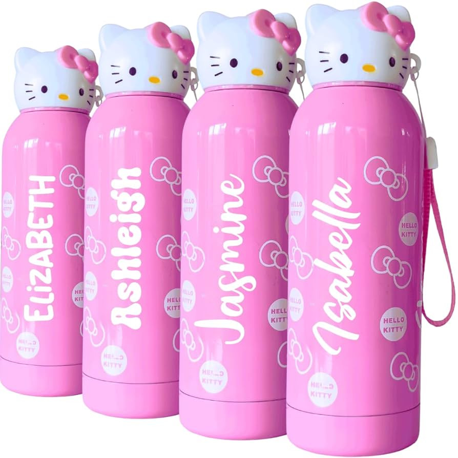 Personalized Hello Kitty 400 ml Insulated Water Bottle for Kids – Stainless Steel with 6-12h He... | Amazon (US)