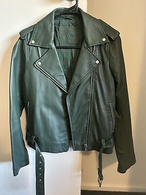 Wittner 100% Genuine Leather Biker Jacket. Size S. Green. RRP $350. Worn Once! | eBay AU