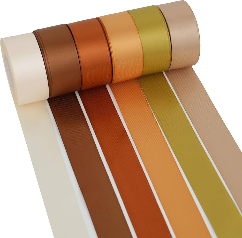 Mayreel Gold Satin Ribbon 1" Golden Brown Ribbon for Christmas Tree Gold Ribbon for Gift Wrapping... | Amazon (US)