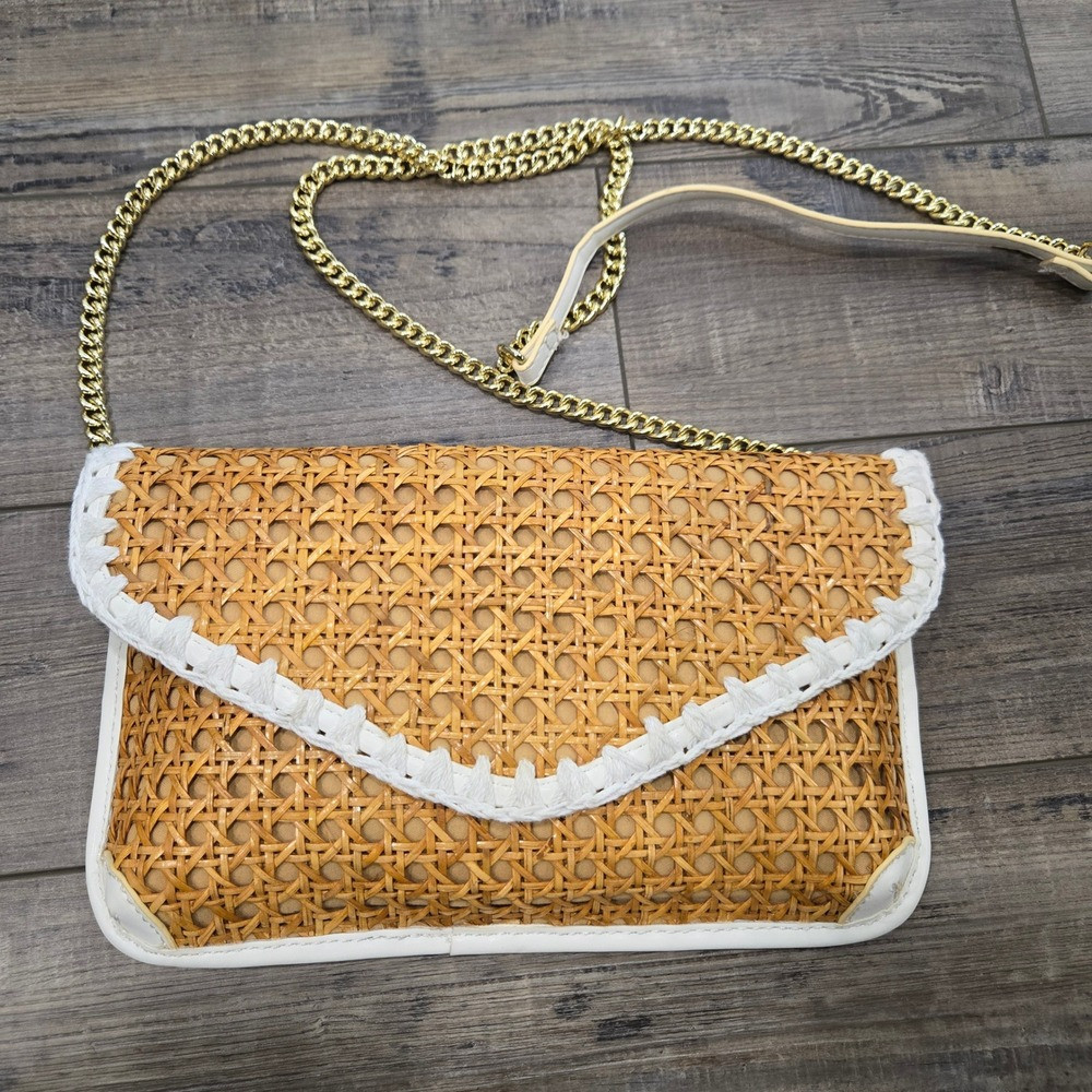 Lilly Pulitzer St Bart Cane Clutch Woven Rattan Bag Purse Gold Wicker Resort New | Poshmark