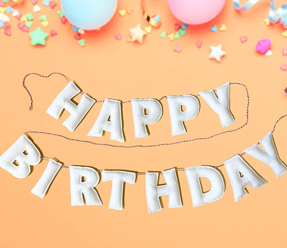 Pre-Strung Happy Birthday Banner - Felt Ball Garland - HAPPY BIRTHDAY Garland, Rainbow Birthday D... | Amazon (US)