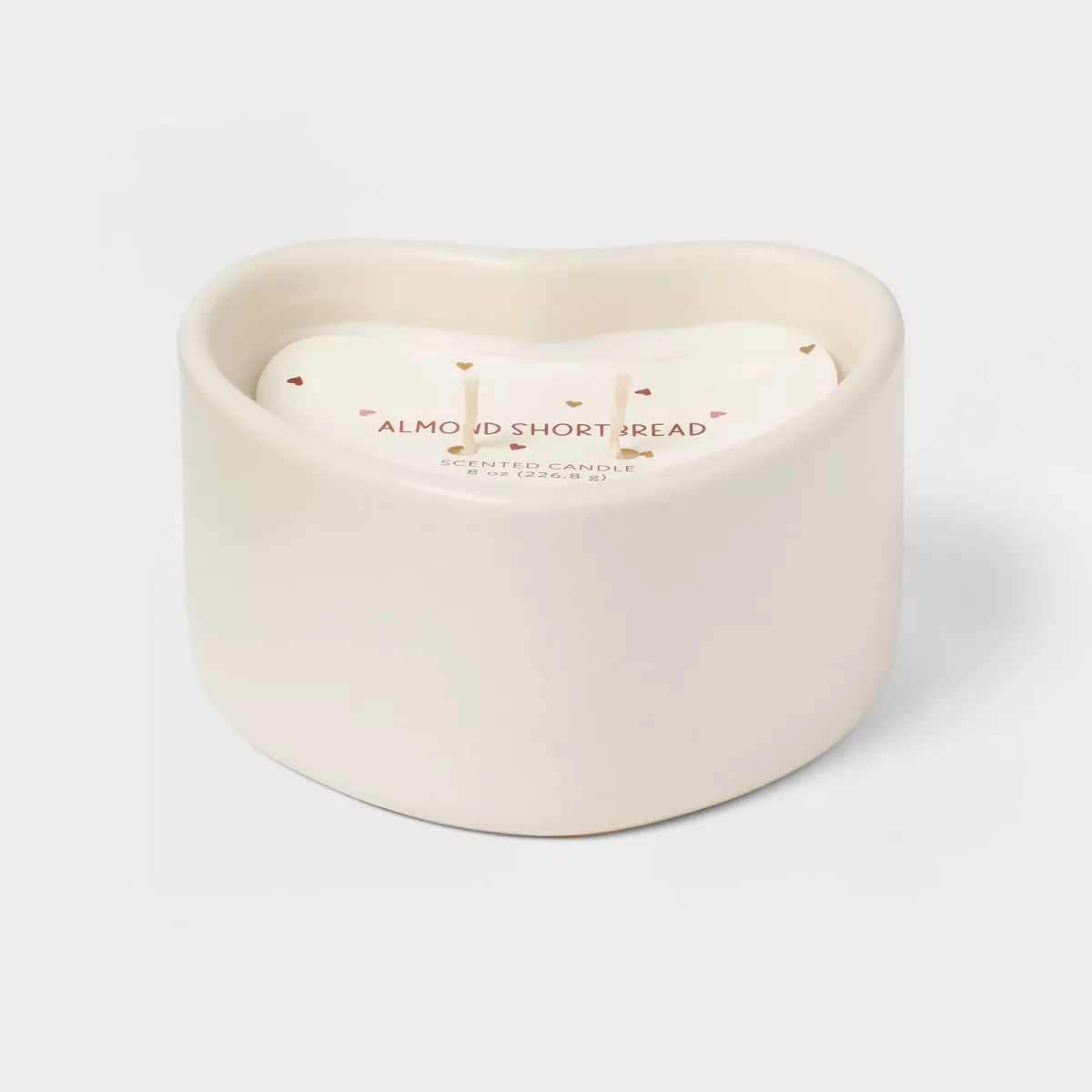 2-Wick 8oz Ceramic Heart Shaped Candle White - Threshold™ | Target
