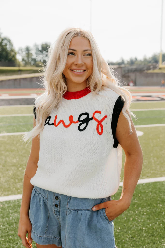 Dawgs Embroidered Colorblock Top | TREEHOUSE ON MAIN