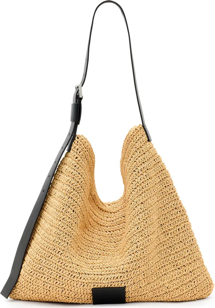 AllSaints Asha Straw Shoulder Bag | Nordstrom | Nordstrom