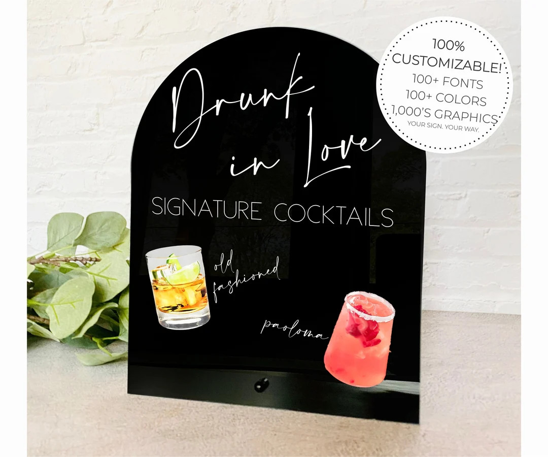Personalized Arch Drinks Menu  Acrylic Wedding Sign - Etsy | Etsy (US)
