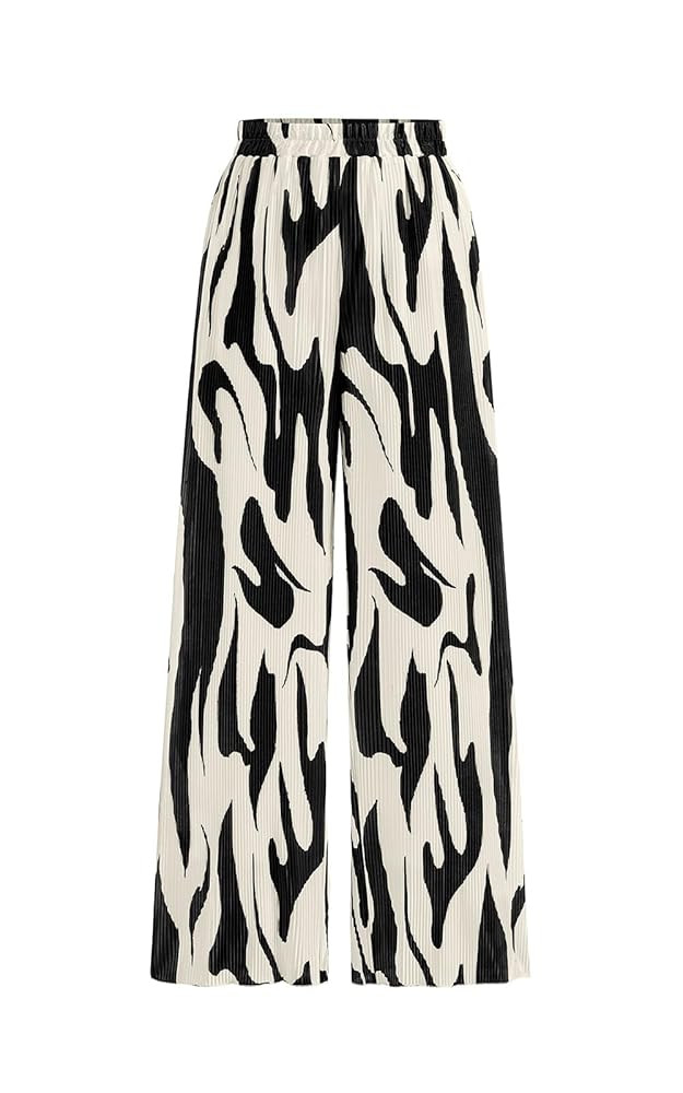 PRETTYGARDEN Womens Pants Dressy Casual Wide Leg Graphic Print Lounge Pants Women Comfy High Wais... | Amazon (CA)