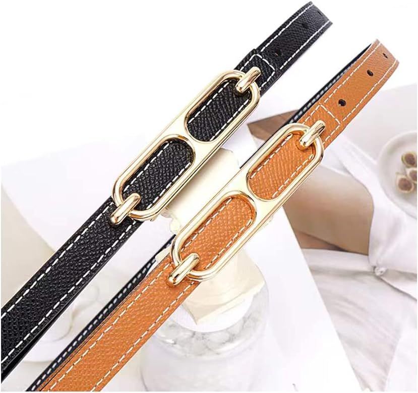 SUPLEAP Women Fashion Belt For Dress Jean Skinny Leather Belts Gold Alloy Buckle | Amazon (US)