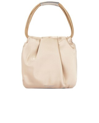 Saint Laurent Mini Pochon Bag in Cream & New Desert Beige | FWRD | FWRD 