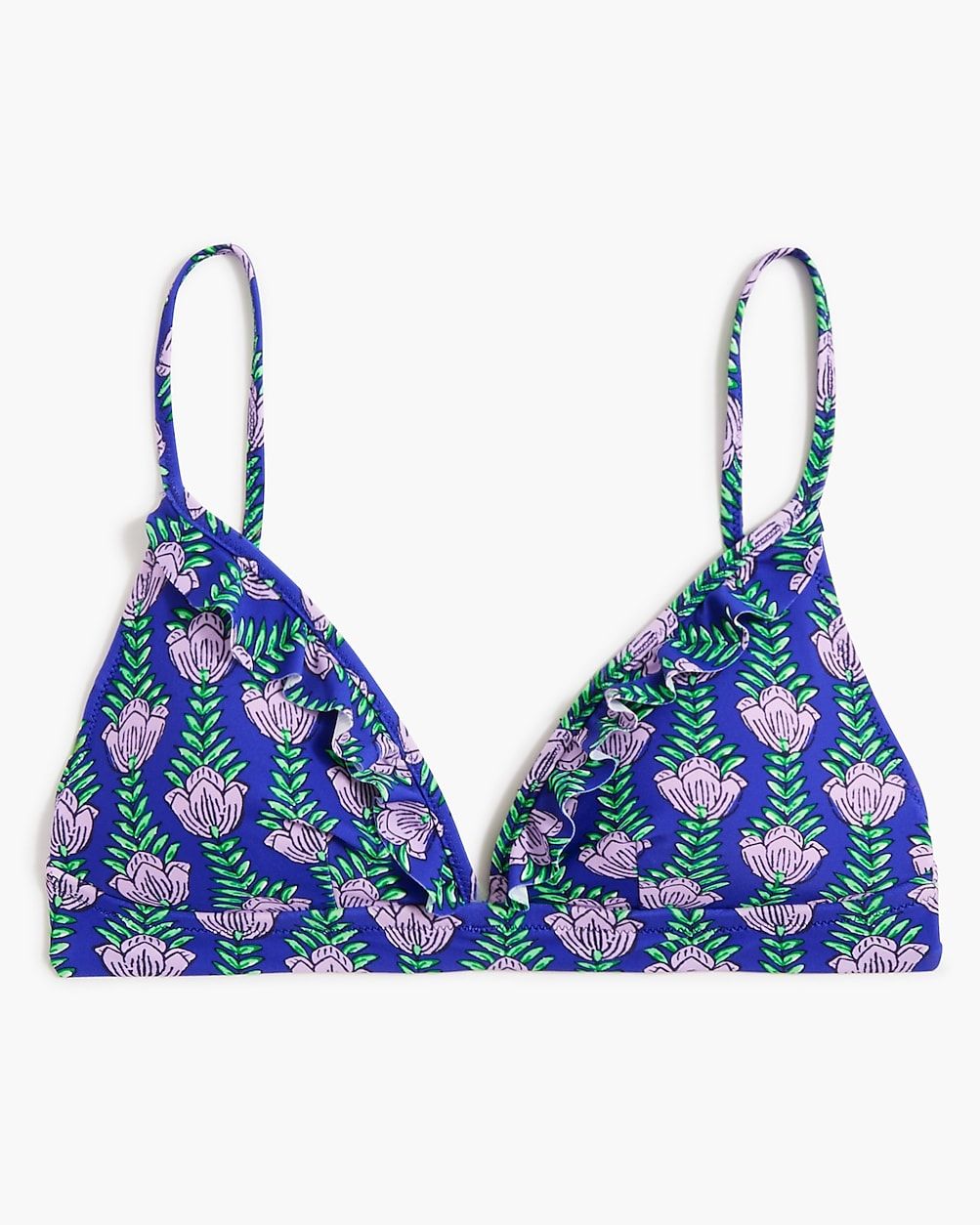 Floral french bikini top with ruffles | J.Crew Factory