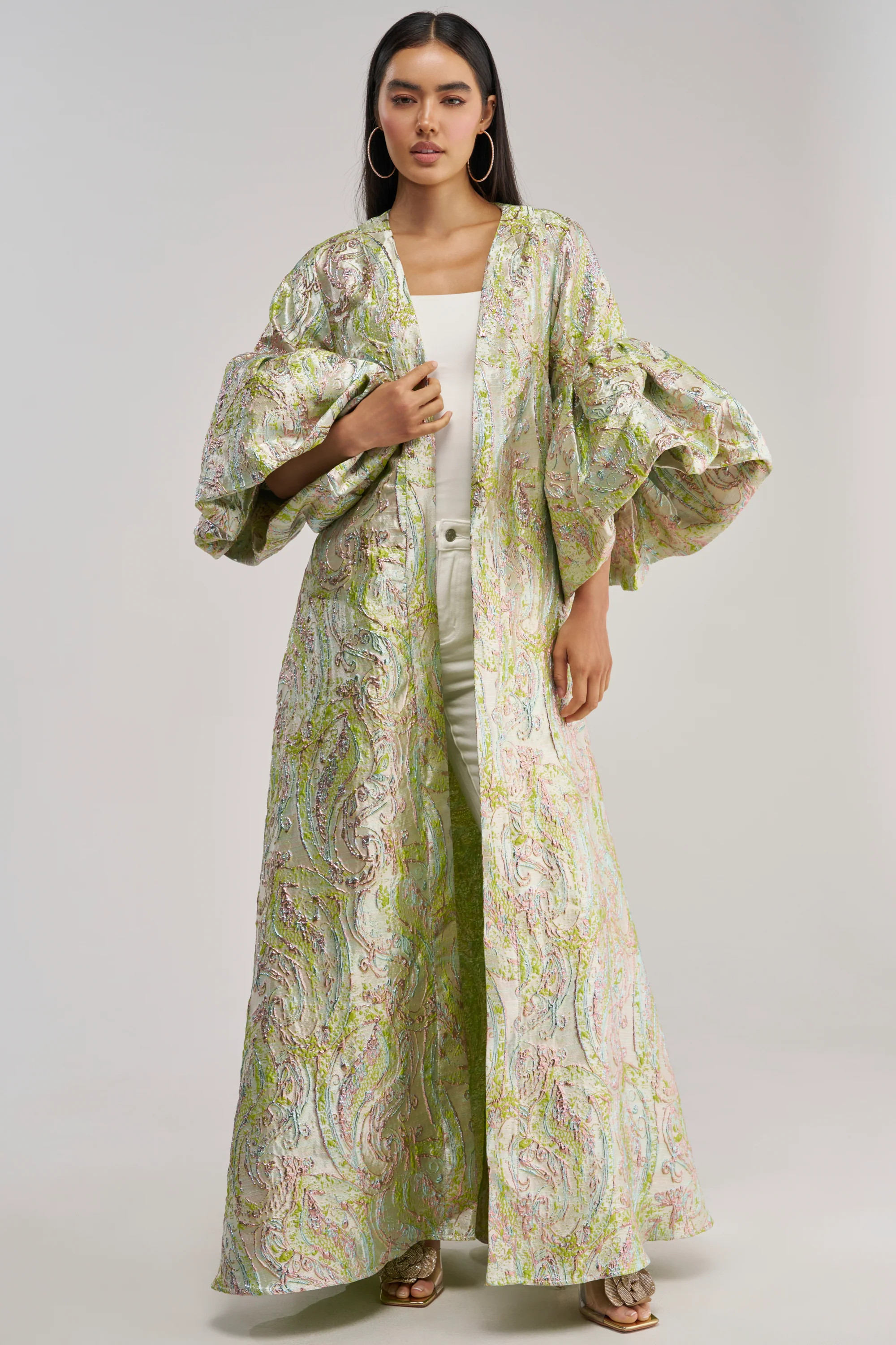 KEY LIME BROCADE DUSTER | AKIRA