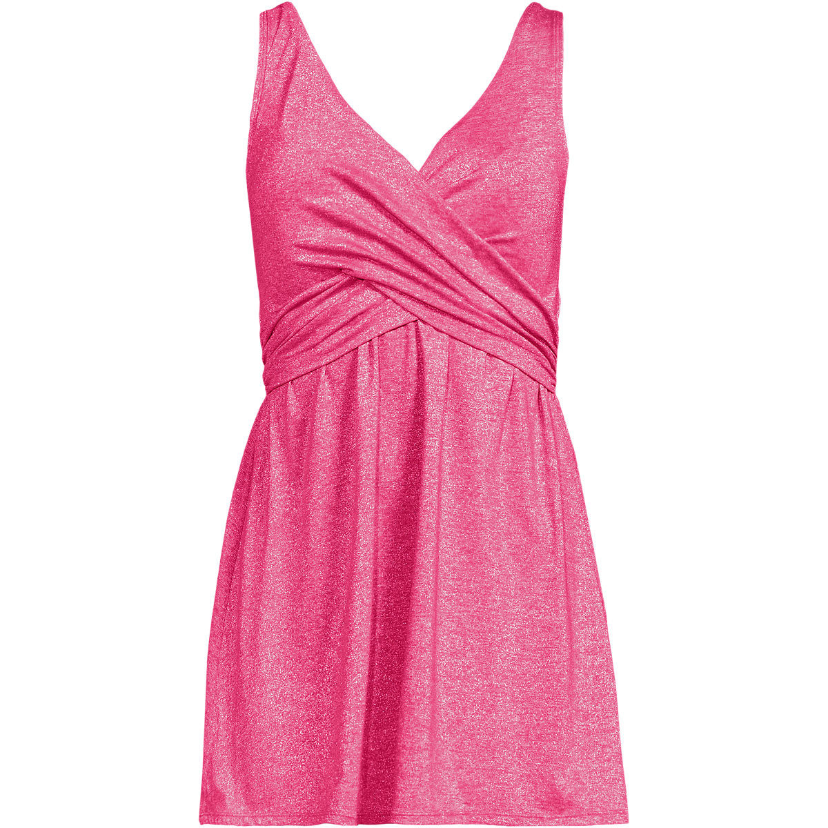 Women's SlenderSuit Shine Wrap Swim Dress Swimsuit | Lands' End (US)