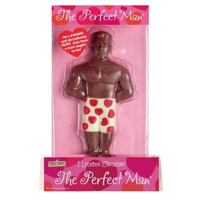 The Perfect Man Valentine's Day Solid Decorated Milk Chocolate - 3.5oz | Target