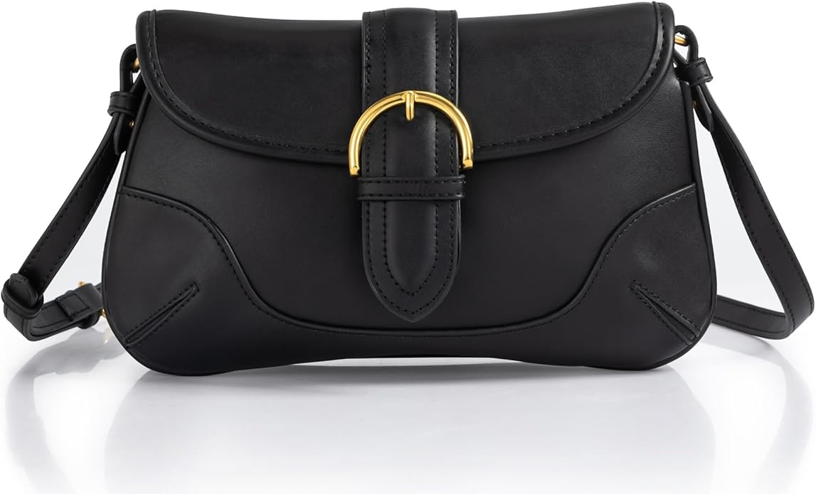 Coucoland Crossbody Bags for Women - Leather Saddle Purse Boho Cross Body Handbag with Adjustable... | Amazon (US)