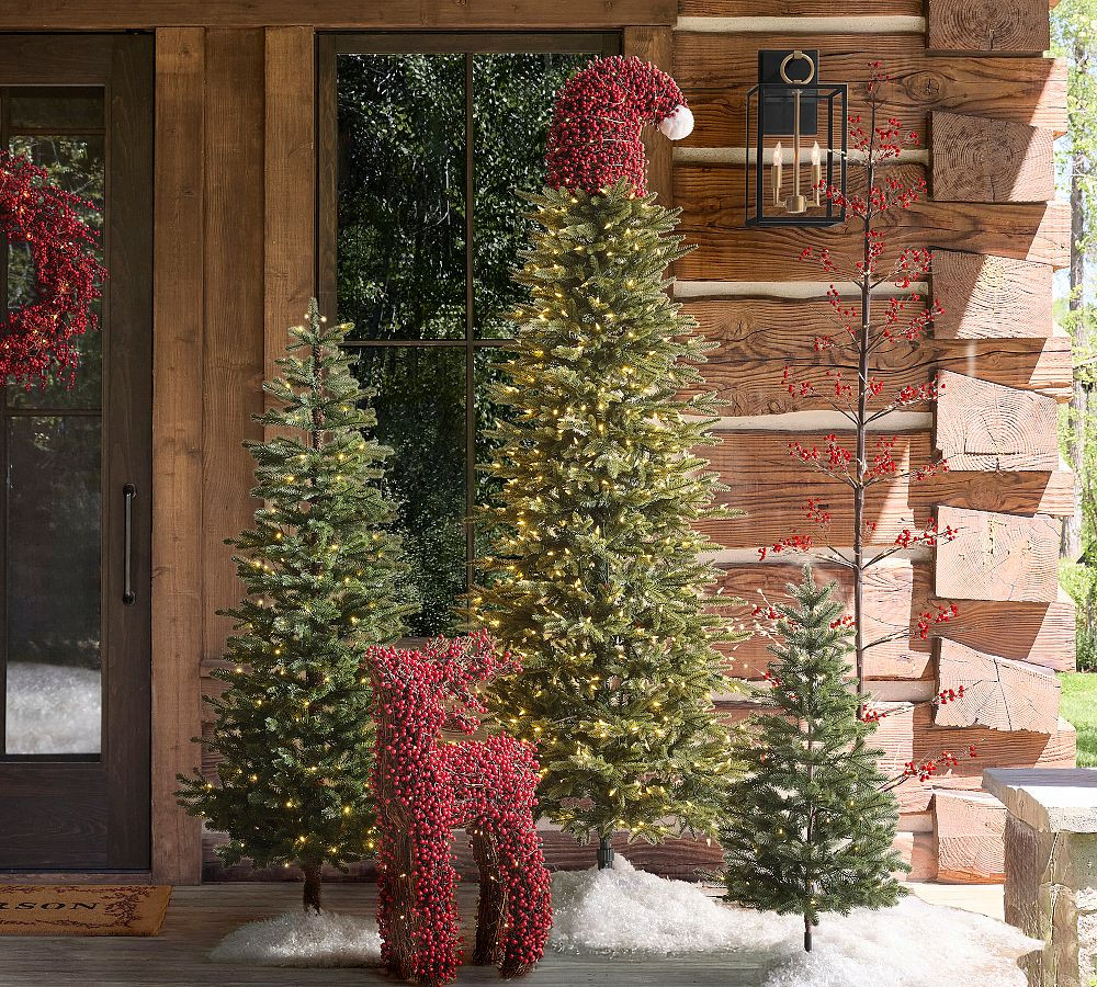 Lit Red Berry Tree Topper | Pottery Barn (US)