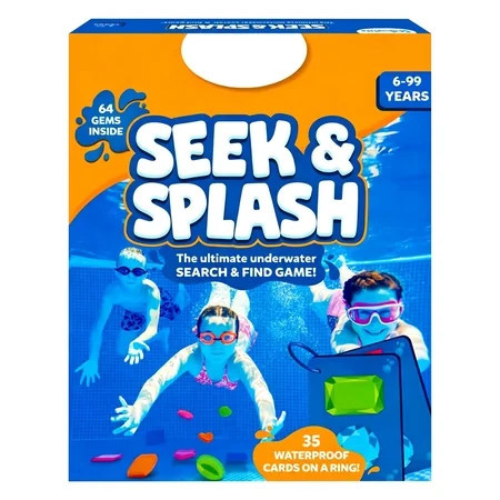 Seek and Splash Pool Game, Search & Find Water Activity, Summer Swimming Pool Dive Game for Fun & Gifts, Includes 64 Colorful Gems & 35 Waterproof Game Cards | Walmart (US)