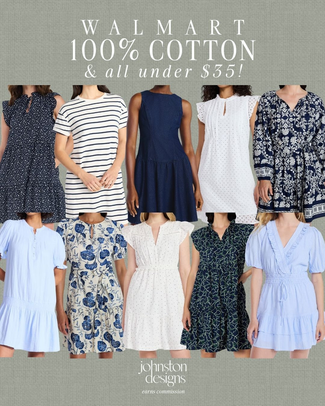 Walmart 100% cotton dresses under $35 with easy summer styles that look so good for everyday, vacation and warm weather plans. ☀️

Walmart cotton dresses, 100 percent cotton dresses, walmart summer dresses, dresses under 35, affordable summer dresses, cotton summer fashion, casual summer dresses, lightweight dresses for women, blue and white dresses, navy summer dress, white eyelet dress, striped t shirt dress, floral cotton dress, short sleeve summer dress, breathable summer clothing, vacation dresses, everyday summer style, budget friendly fashion, walmart fashion finds, warm weather outfits. 

 #LTKootd